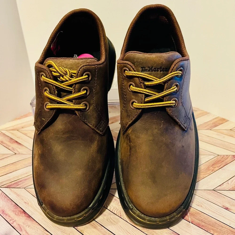 Dr Martens Crewson Lo Crazy Horse Brown Leather M 4 L 5 Lace Up Chunky‎ Shoes